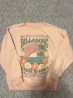 Billabong Peach Graphic Sunset Crewneck